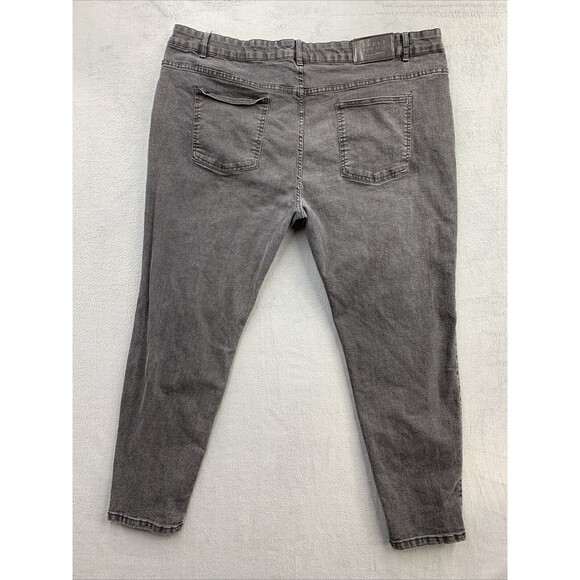 Man Boohoo Man Denim Buttonfly Jeans Men's Size 46x30 Black Dark Wash Distressed - Picture 2 of 14